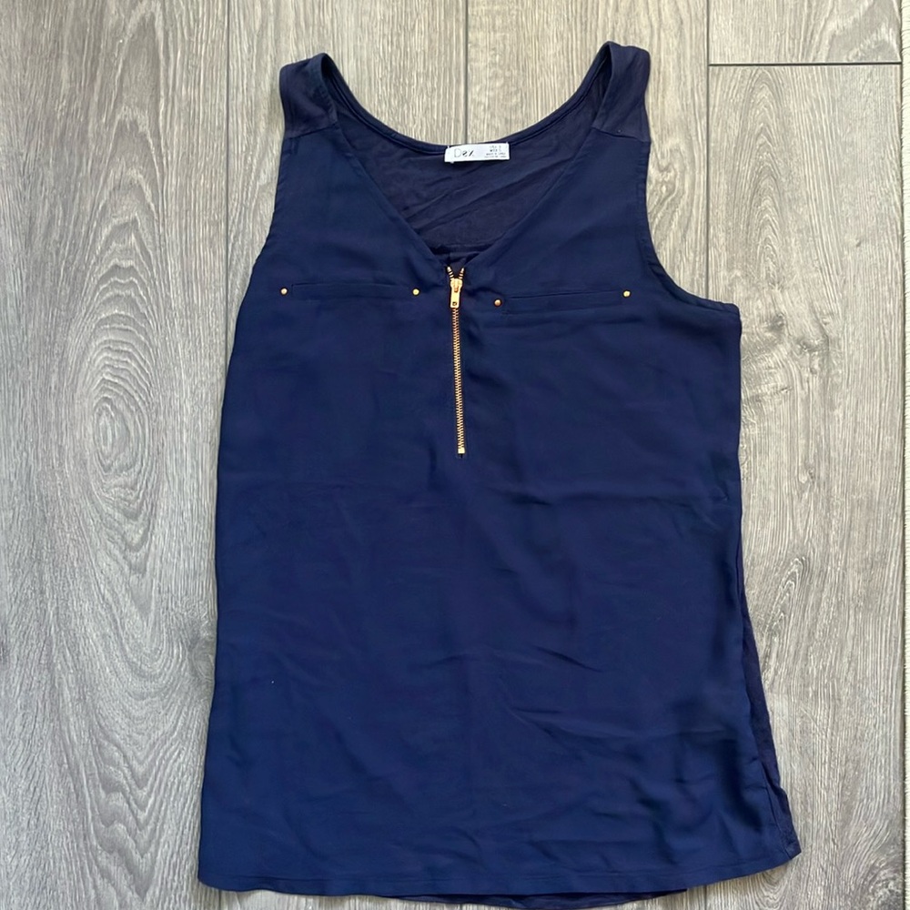 Navy Blue Sleeveless Top